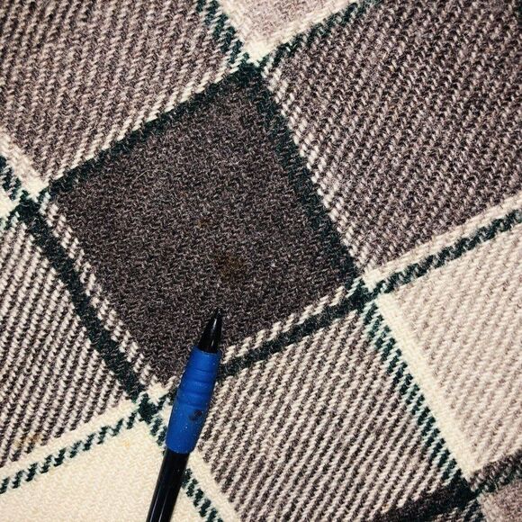 Vintage Pendleton Throw Wool Blanket Plaid With Fringes Brown  70"  X  53" - Picture 9 of 9